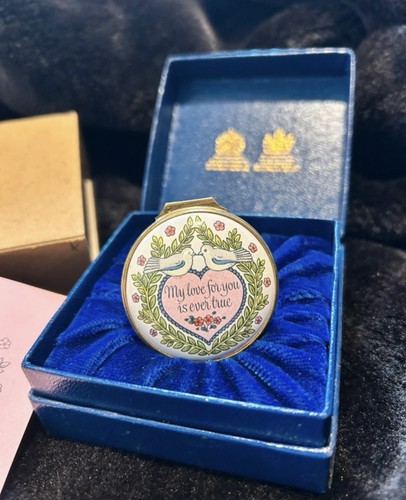 Vintage enamel trinket box - vintage,