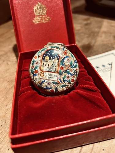 Vintage enamel trinket - vintage, box