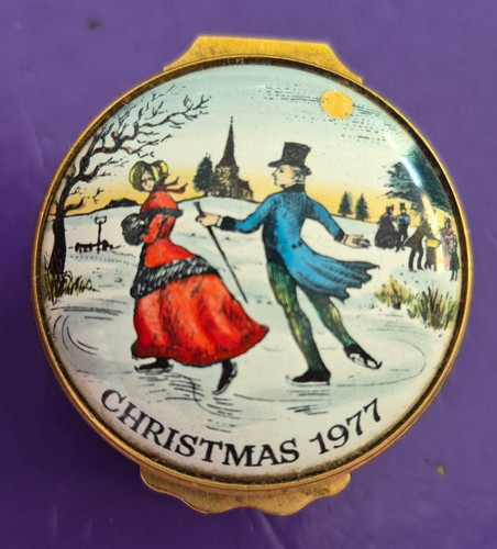 Halcyon days round enamel box